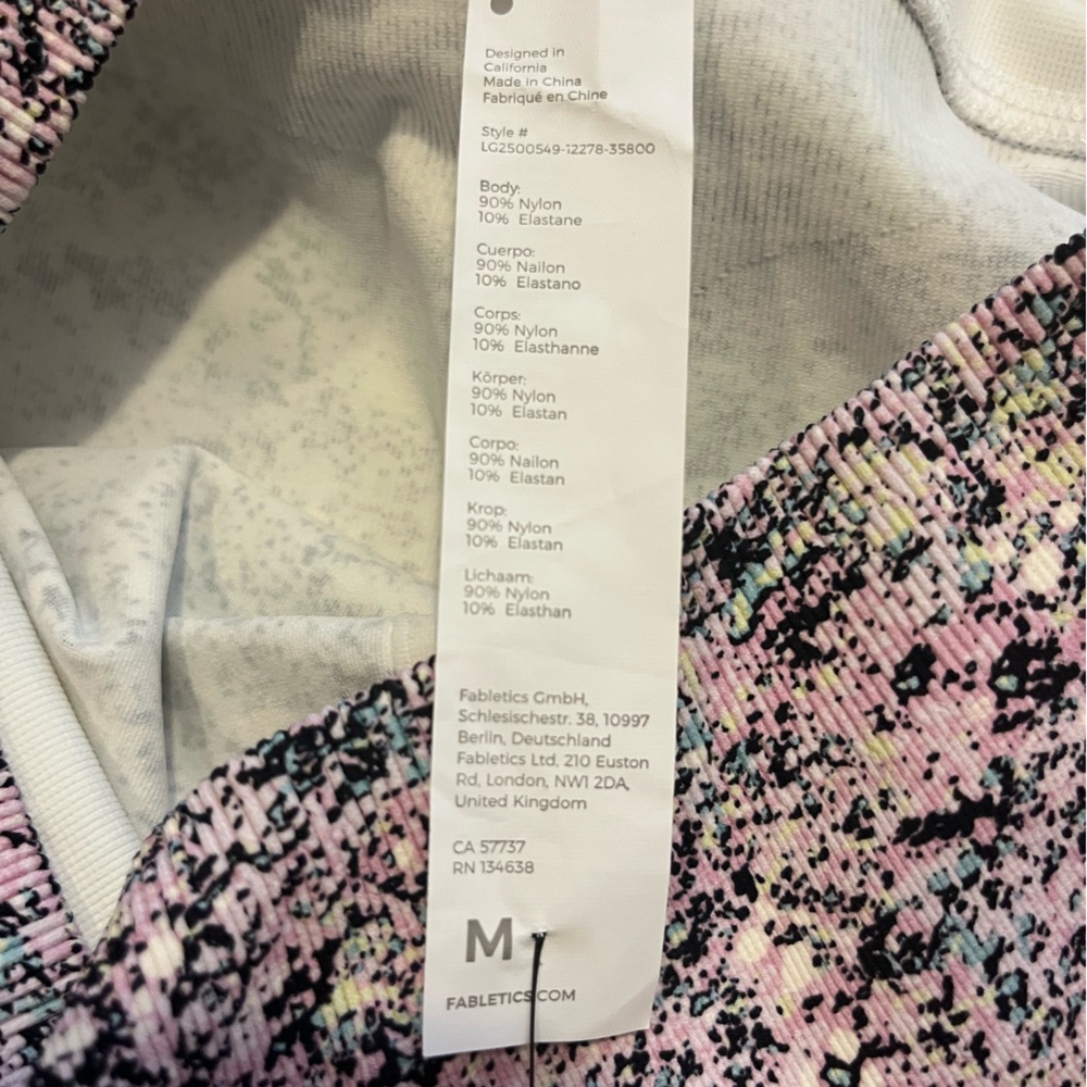 Fabletics Speckled Seamless High-Waisted Leggings - Pink and Black - Picture 3 of 4